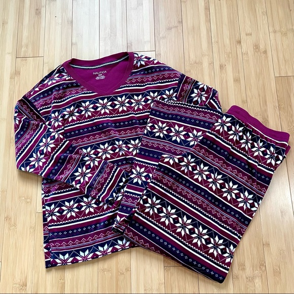Nautica Pajamas Cozy Fleece Size Medium - Picture 2 of 7